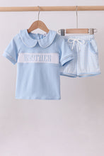 Blue brother smocked shorts set - ARIA KIDS