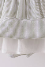 Pink seersucker farm animals embroidery ruffle dress - ARIA KIDS