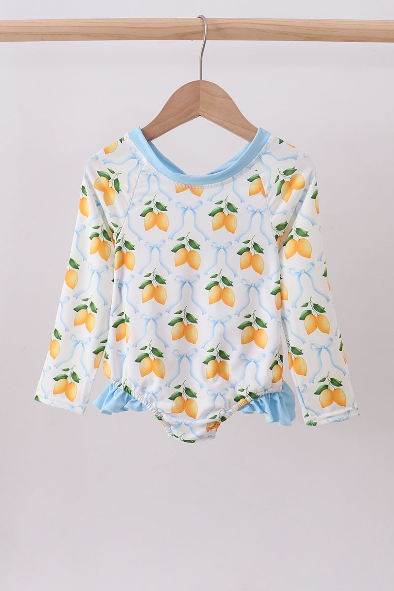 Blue bow lemon rashguard - ARIA KIDS