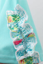 Blue sailboat print ruffle shorts set - ARIA KIDS