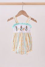 Floral bunny embroidery ruffle bubble - ARIA KIDS