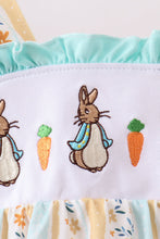 Floral bunny embroidery ruffle bubble - ARIA KIDS
