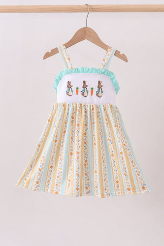 Floral bunny embroidery ruffle dress - ARIA KIDS