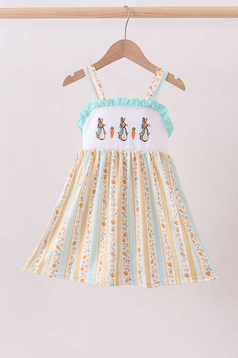 Floral bunny embroidery ruffle dress - ARIA KIDS