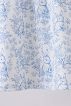 Navy bunny embroidery floral peter pan collar dress