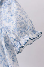 Navy bunny embroidery floral peter pan collar dress