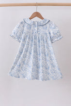 Navy bunny embroidery floral peter pan collar dress