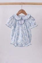 Navy bunny embroidery floral peter pan collar bubble - ARIA KIDS