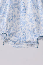 Navy bunny embroidery floral peter pan collar bubble - ARIA KIDS