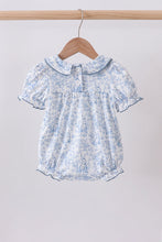 Navy bunny embroidery floral peter pan collar bubble - ARIA KIDS