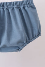 Navy bunny embroidery peter pan collar bloomer set - ARIA KIDS