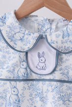 Navy bunny embroidery peter pan collar bloomer set - ARIA KIDS