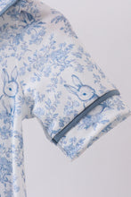 Navy bunny embroidery peter pan collar bubble - ARIA KIDS