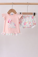 Pink floral bunny applique bloomer set - ARIA KIDS