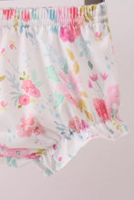 Pink floral bunny applique bloomer set - ARIA KIDS