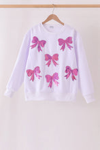 White bow sequin mom&me sweatshirt - ARIA KIDS