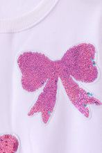 White bow sequin mom&me sweatshirt - ARIA KIDS