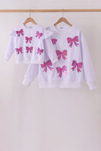 White bow sequin mom&me sweatshirt - ARIA KIDS