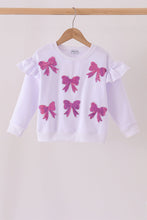 White bow sequin mom&me sweatshirt - ARIA KIDS