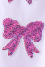 White bow sequin mom&me sweatshirt - ARIA KIDS