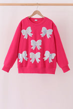 Magenta bow sequin mom&me sweatshirt - ARIA KIDS