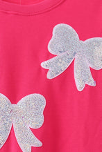 Magenta bow sequin mom&me sweatshirt - ARIA KIDS