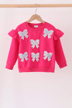 Magenta bow sequin mom&me sweatshirt - ARIA KIDS