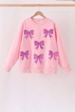 Pink bow sequin mom&me sweatshirt - ARIA KIDS
