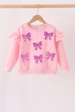 Pink bow sequin mom&me sweatshirt - ARIA KIDS