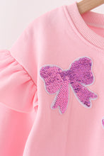 Pink bow sequin mom&me sweatshirt - ARIA KIDS