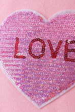 Pink heart love smile sequin fleece mom&me sweatshrit - ARIA KIDS