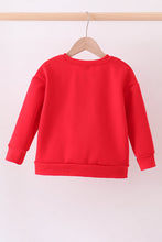 Red heart love smile sequin fleece mom&me sweatshrit - ARIA KIDS