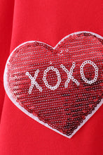 Red heart love smile sequin fleece mom&me sweatshrit - ARIA KIDS