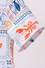 Coconut trees lobsters print bamboo jumpsuit - ARIA KIDS