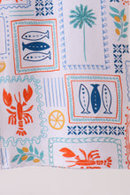 Coconut trees lobsters print bamboo jumpsuit - ARIA KIDS