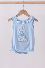 Blue bunny applique ruffle bubble - ARIA KIDS