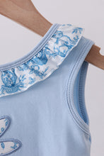 Blue bunny applique ruffle bubble - ARIA KIDS