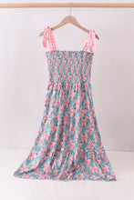 Pink floral smocked tiered dress - ARIA KIDS