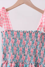 Pink floral smocked tiered dress - ARIA KIDS