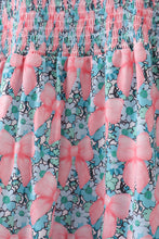 Pink floral smocked tiered dress - ARIA KIDS