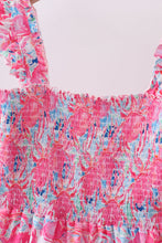 Pink floral smocked ruffle mom&me tiered dress - ARIA KIDS