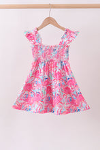 Pink floral smocked ruffle mom&me tiered dress - ARIA KIDS