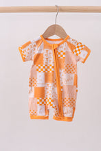 Tennessee floral checkered bamboo romper - ARIA KIDS