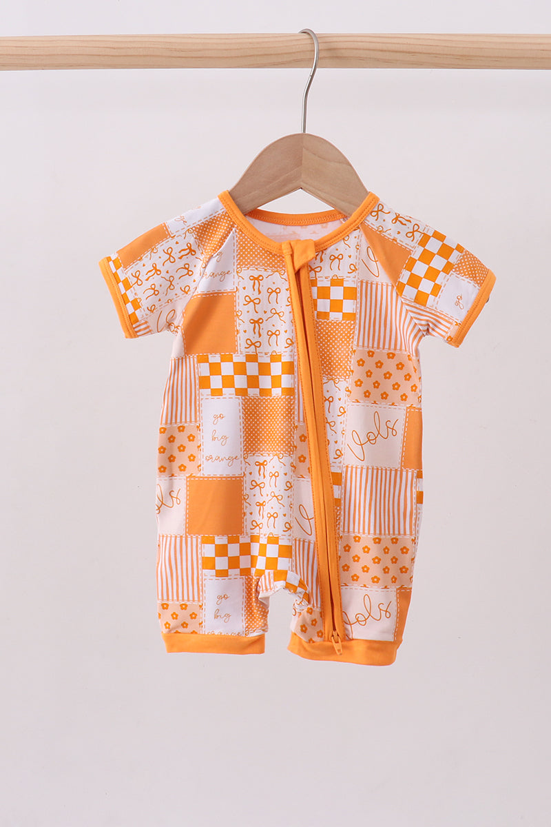 Tennessee floral checkered bamboo romper - ARIA KIDS