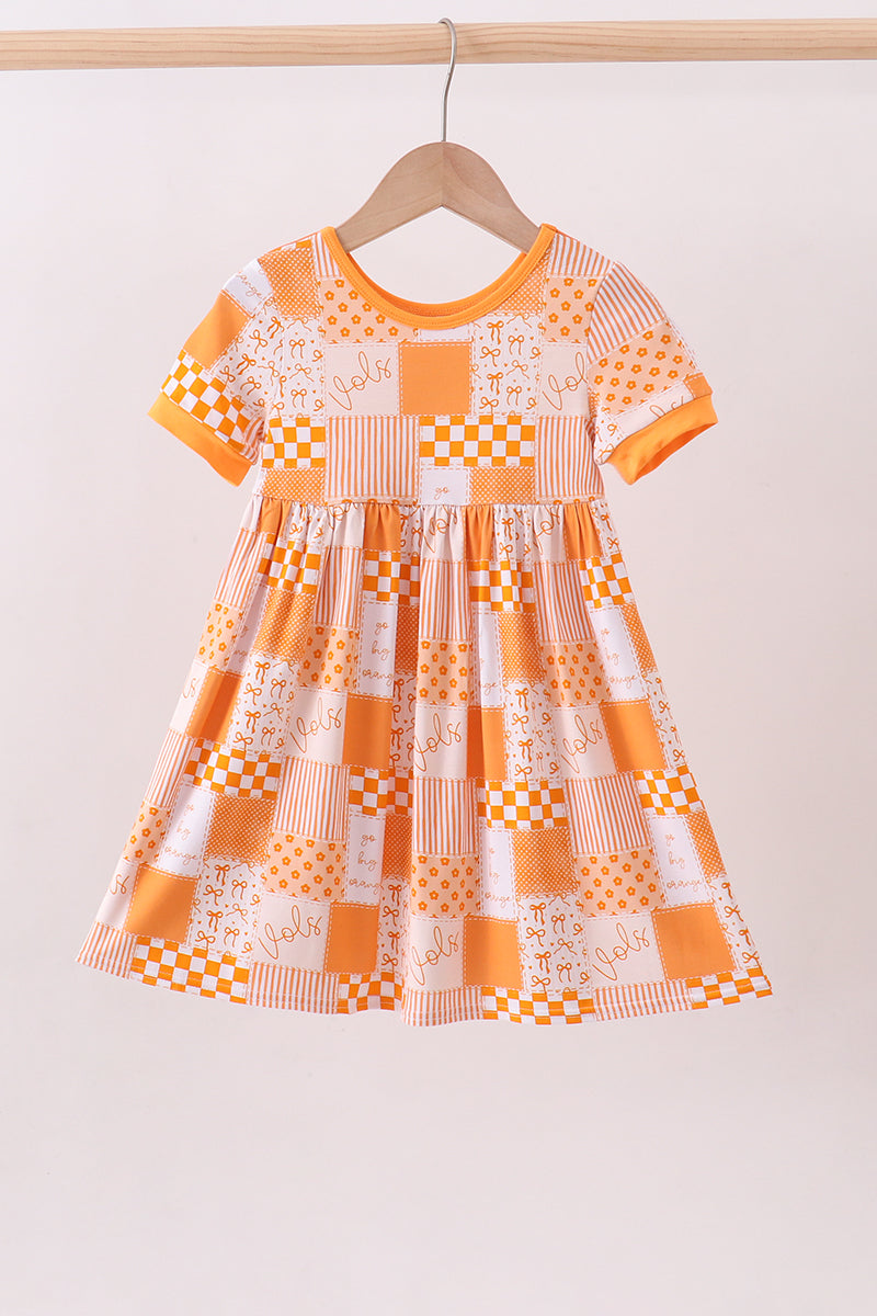 Tennessee floral checkered bamboo dress - ARIA KIDS