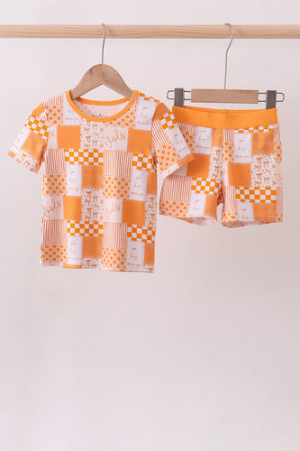 Tennessee floral checkered bamboo pajama set - ARIA KIDS