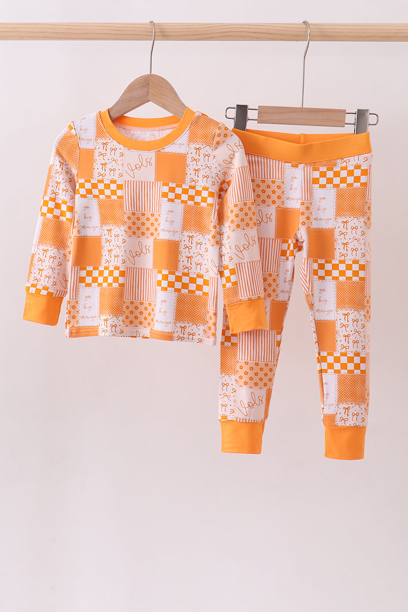 Tennessee floral checkered long sleeve bamboo pajama set - ARIA KIDS