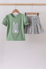 Sage floral bunny applique skorts set - ARIA KIDS