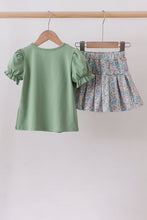 Sage floral bunny applique skorts set - ARIA KIDS