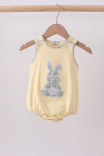 Yellow plaid bunny applique bubble - ARIA KIDS